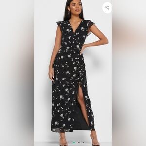 Banana Republic Ruffle Trim Floral Print Dress